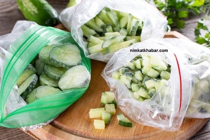 طریقه صحیح فریز کردن خیار در خانه برای استفاده از آن در سالاد و ماسک
