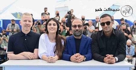 سارینا فرهادی در کنار پدرش و دیگر بازیگران فیلم قهرمان سارینا فرهادی در کنار پدرش و دیگر بازیگران فیلم قهرمان