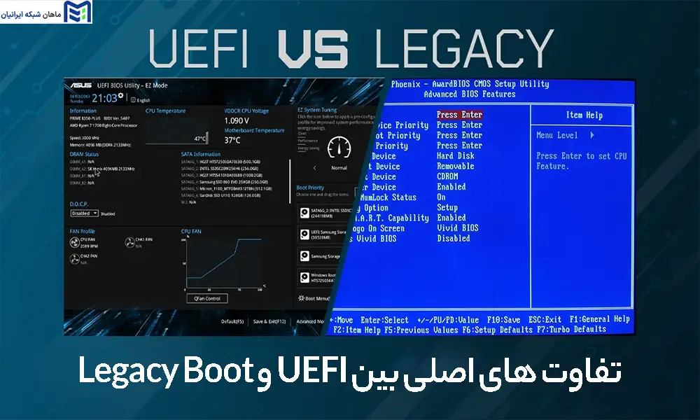 تفاوت های اصلی بین UEFI و Legacy Boot