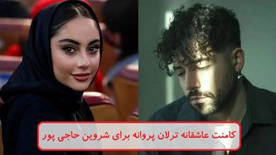 کامنت عاشقانه ترلان پروانه برای شروین حاجی پور 